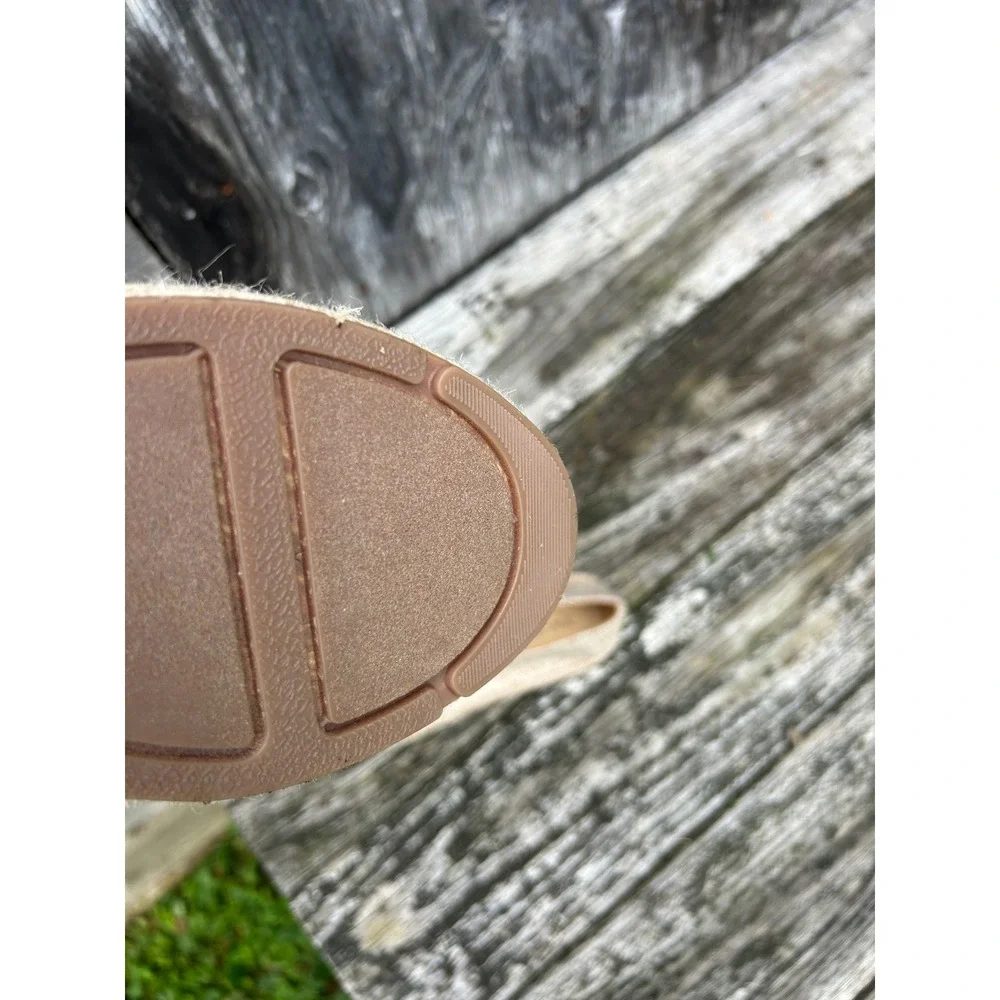 Talbots Espadrille Flats Women's 10 Natural Linen Coastal Grandma Minimalist